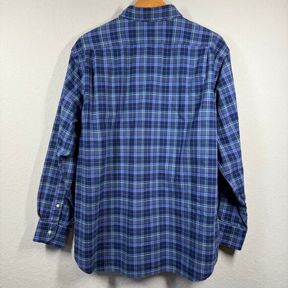 Men's Cremieux Blue Plaid Long Sleeve Button‎ Down Size XL - Picture 7 of 8